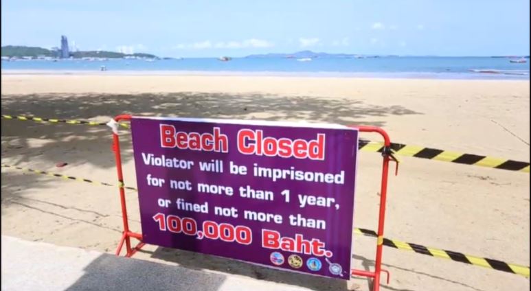 Pattaya Blocks Access to Beaches to Curb COVID-19