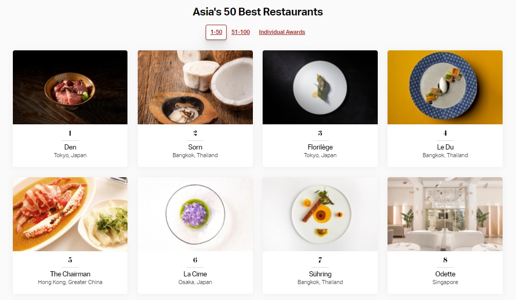 9 ร้านอาหารไทยติดโผ 50 สุดยอดร้านในเอเชีย theworls50best.com ปี 2022